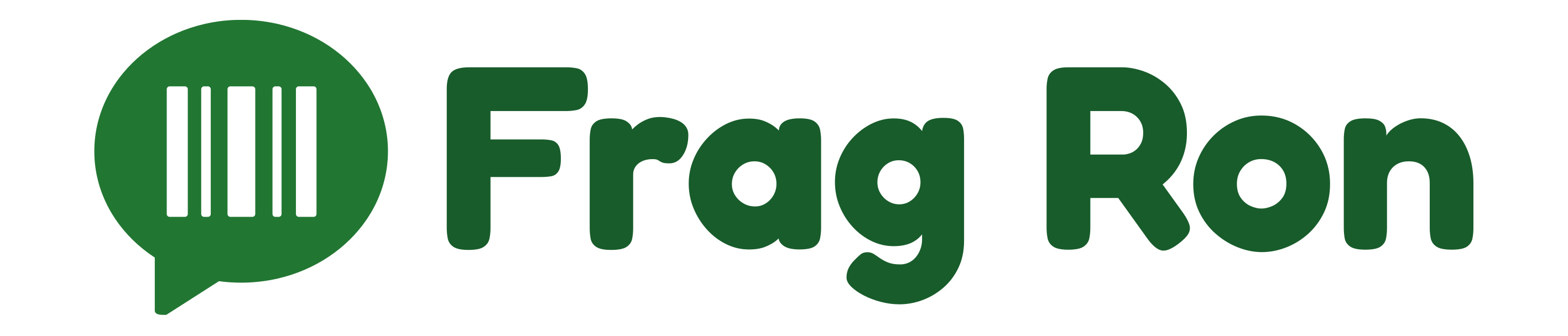Frag Ron Wort-Bild-Marke (Sprechblase und Schriftzug)